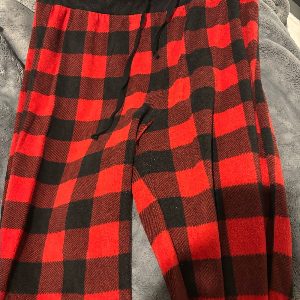 Red and Black Plaid Pajama Pants
